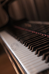 特写钢琴和钢琴键音乐乐器摄影背景图片