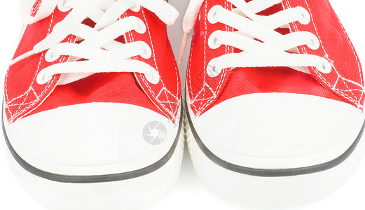 红运动鞋帆布鞋健康步行鞋橡皮美容青年运动文化红色服装背景图片