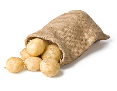 马铃薯解雇织物正方形阴影摄影白色土豆背景图片