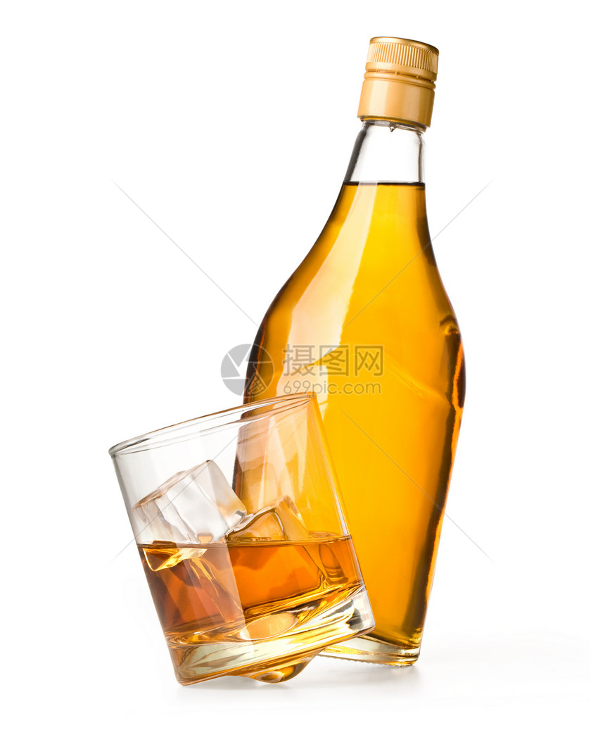 威士忌玻璃生活瓶子岩石液体琥珀色饮料工作室精神餐厅图片
