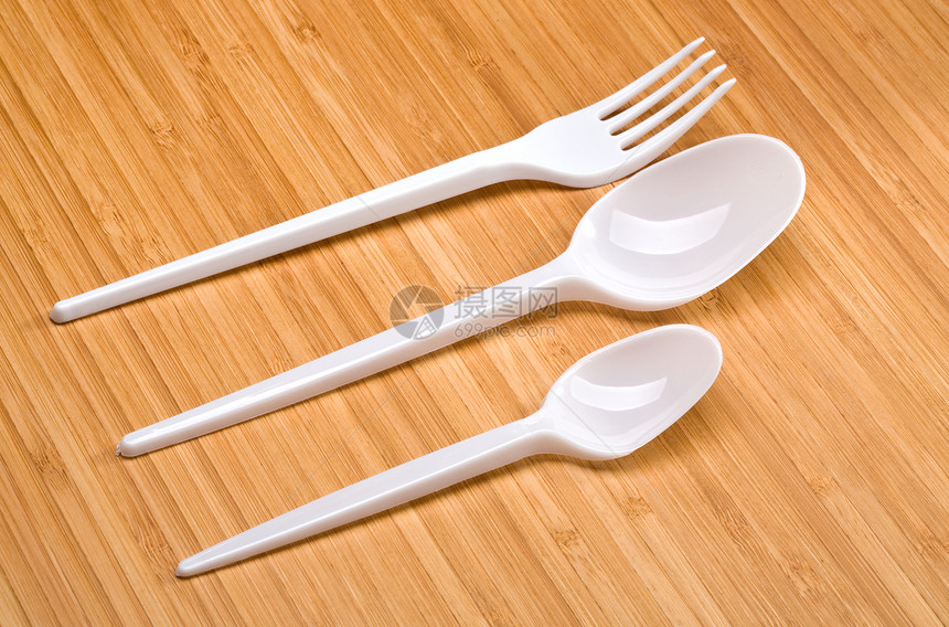 塑料塑料一次性可支配餐具小路勺子用具白色刀具回收金属图片