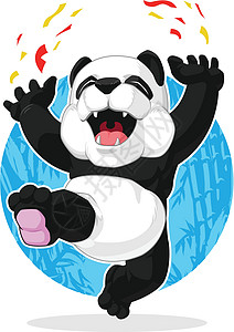 成都七中快速跳动中的熊猫插画