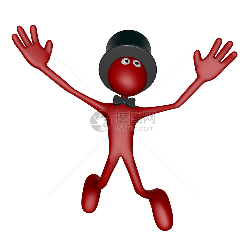 跳跃乐趣吉祥物插图木偶幸福帽子活动外星人精力数字图片