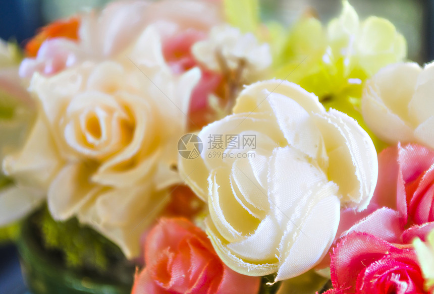 人造露花用衣服制成叶子织物绘画风格艺术品玫瑰植物群花园纺织品花朵图片