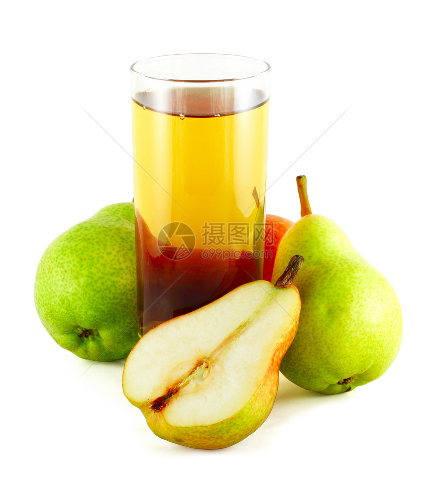 梨汁 配有多彩的梨梨饮料早餐横截面水果橙子饮食营养金子液体食物图片