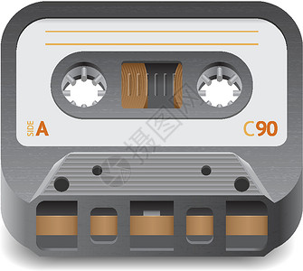 音频磁带图标图标白色音乐高科技录音机电影塑料技术灰色娱乐记录背景图片