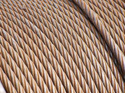 钢铁电缆线圈滑轮起重机金属安全编织实业家氧化物背景图片