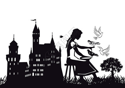 灰姑娘女士故事监禁孩子情妇公主童话王子女孩房子背景图片
