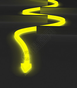 黄箭头插图照明障碍渲染辉光背景图片