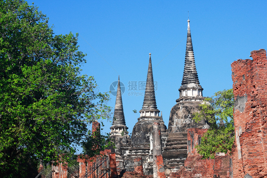 瓦特拉斯里桑菲特寺庙佛塔蓝色旅行宗教废墟天空崇拜尖塔地标图片