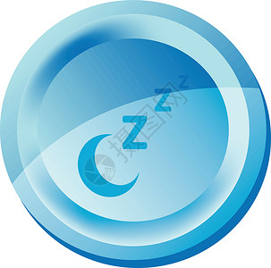冬眠蓝矢量按钮休眠模式设计图片