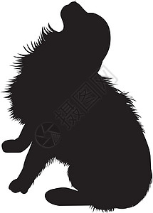 狗背影警犬家畜动物小狗白色卡通片积分猎犬黑色图形背景图片