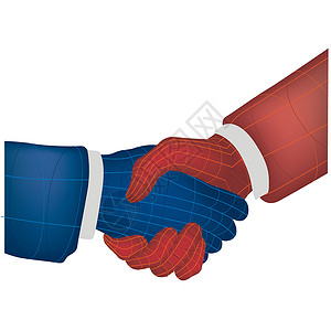 握手团队插图团结绘画合作友谊协议商业人类会议背景图片