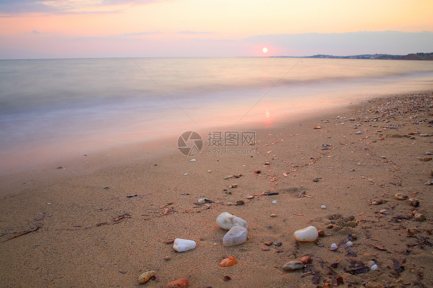 海景冲浪海浪地平线假期天空支撑蓝色波浪海岸阳光图片