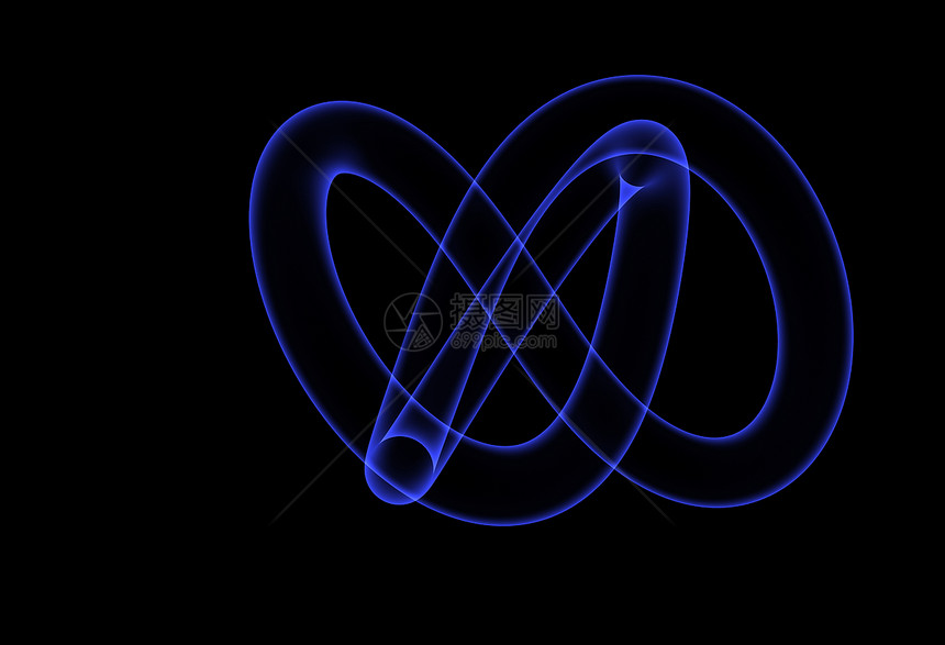 圆环结插图数学形状符号x光三物蓝色环形图片