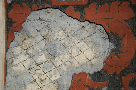 古老和破碎的宫殿墙背景背景图片