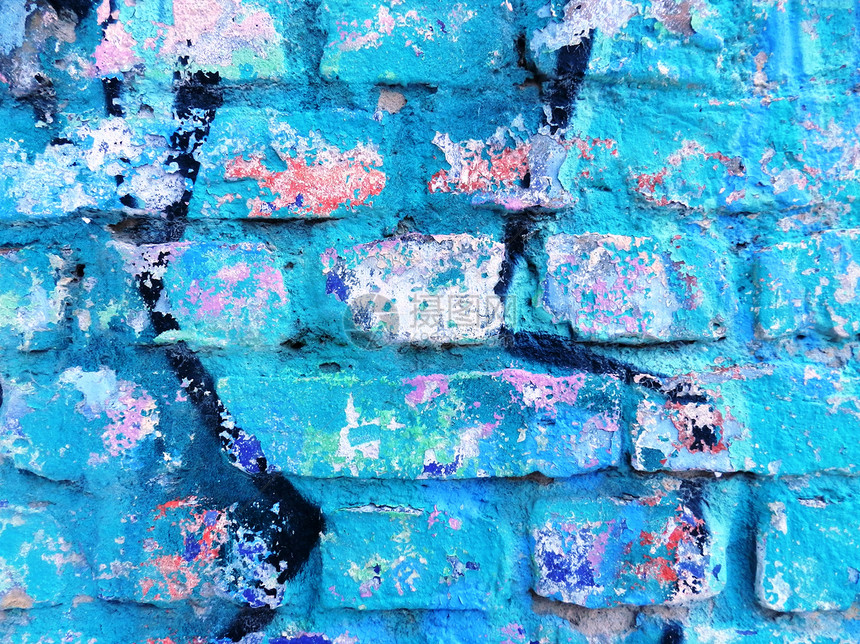 旧墙上涂着色彩多彩的涂鸦城市创造力艺术图片