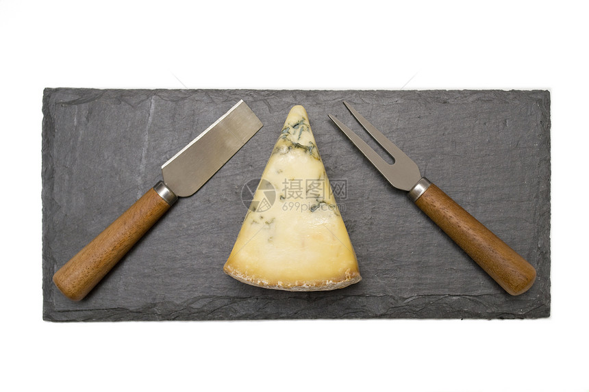 奶酪美食熟食营养工具石头木板平板厨具蓝色银器图片