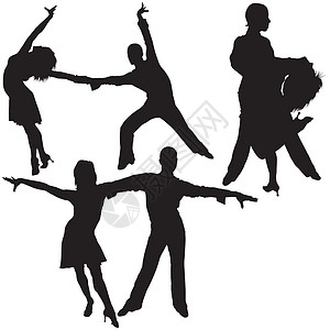 佛朗明哥拉丁美洲舞蹈活动姿势热情派对男人舞蹈家曼波舞者背光插图女孩设计图片