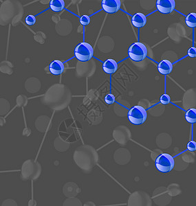 灰色底面的分子结构链背景图片