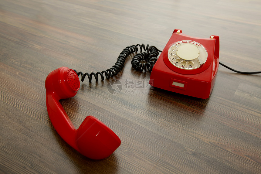红电话地面电子产品热线技术讲话塑料电讯说谎拨号红色图片