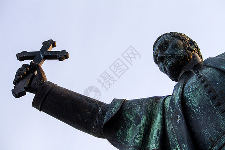圣弗朗西斯科泽维尔雕像牧师城市青铜高清图片