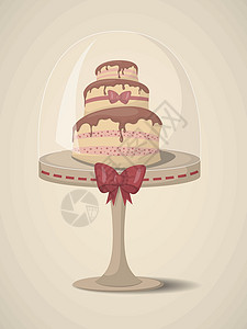 纸蛋糕巧克力食物卡通片婚礼粉色玻璃甜点生日卡片奶油背景图片