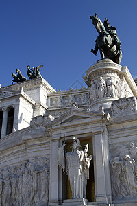 维克托埃马纽埃尔二世纪念碑旅行建筑历史胜利者建筑学历史性旗帜大教堂游客雕塑背景