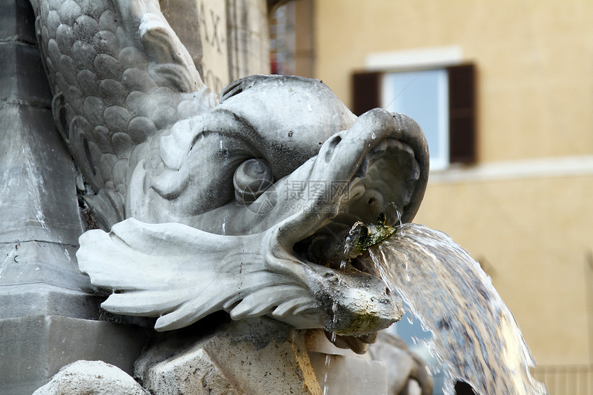 意大利罗马潘席恩附近的不老泉历史地标历史性建筑学广场古董喷泉图片