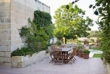 马耳他农庄园花园背景图片