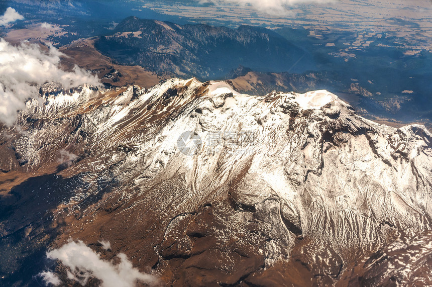 墨西哥的山区白色首脑岩石爬坡风景火山旅行顶峰地质学山脉图片