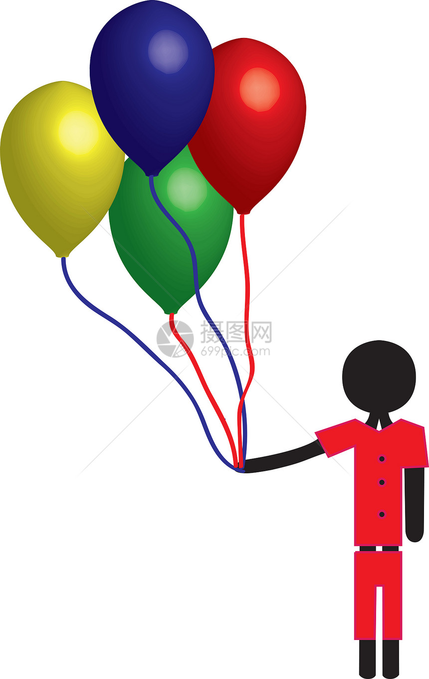 气球男孩白色绿色卡通片周年黑色纪念日蓝色男性礼物生日图片