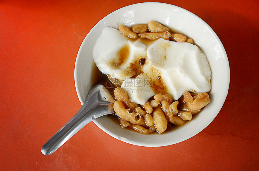 姜汁糖 中餐甜点素食盘子食物油条生活方式点心豆腐液体图片