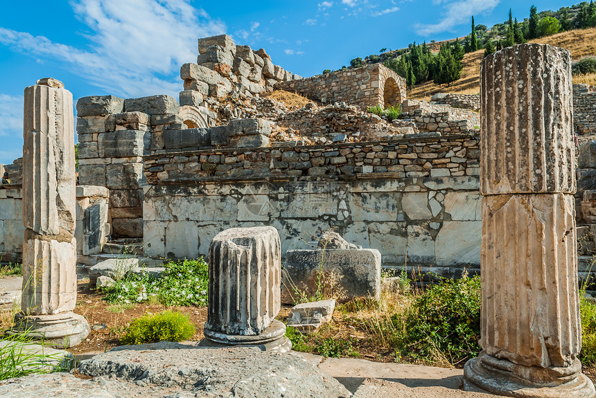 Ephesus 废墟 土耳其景观旅行历史城市地标火鸡图书馆柱子考古学文化图片