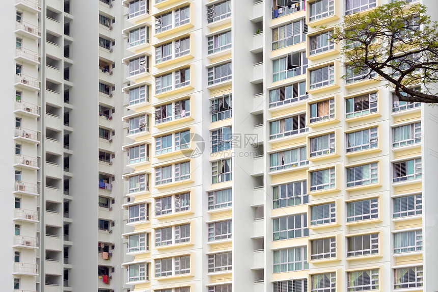 住宅楼建筑学城市窗户黄色阳台建筑公寓图片