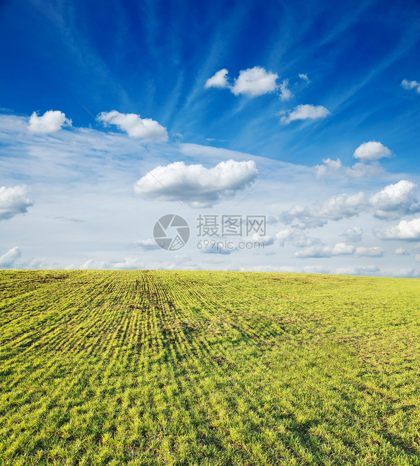 云层下的绿地天气场地环境爬坡公园草地场景墙纸植物阳光图片