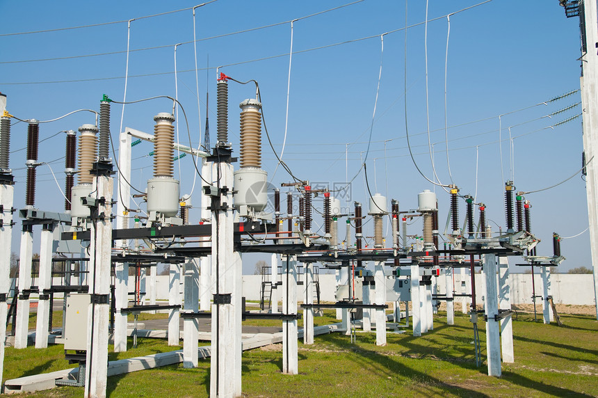 高压分电站的一部分绝缘子平台绝缘隔离电路电压变电站网络生产电气图片