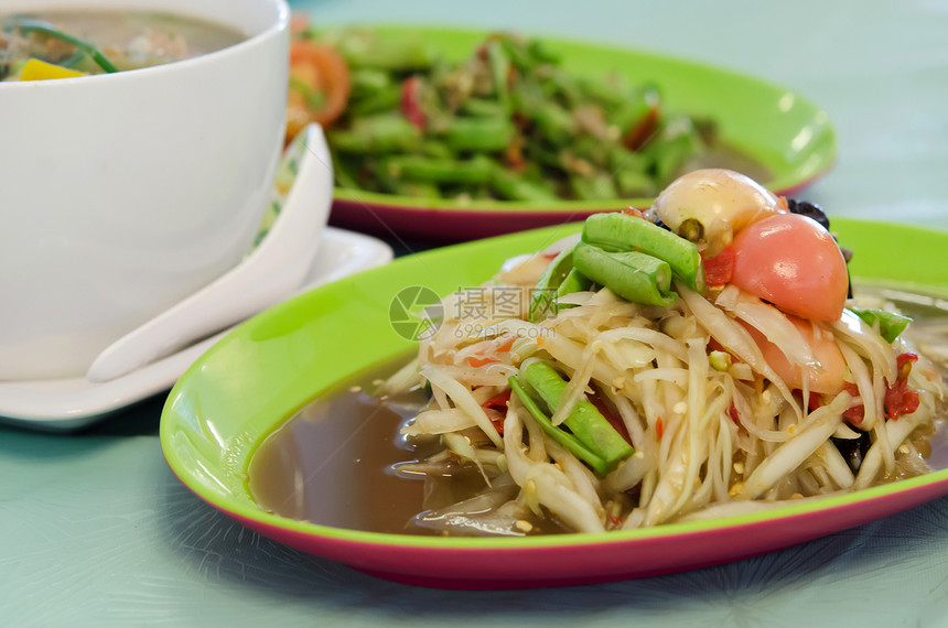 青豆饭辣椒木瓜绿色蔬菜美食沙拉盘子食物图片