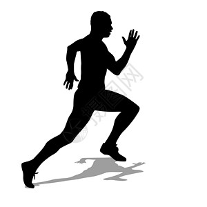 运行光影 矢量插图训练男性冠军竞赛赛跑者男人肾上腺素运动运动员身体插画
