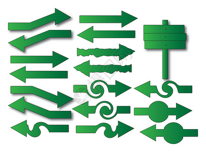 箭头绿色圆圈收藏红色插图阴影环境运动回收技术背景图片