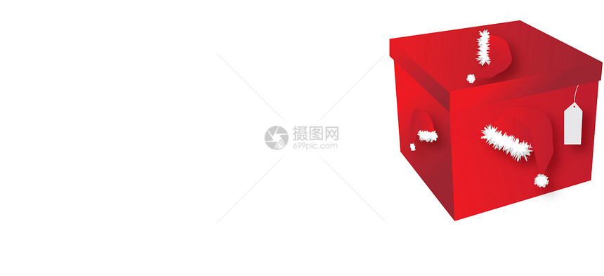 红色框盒子仪式装饰品白色购物喜悦星星传统念日纸板图片