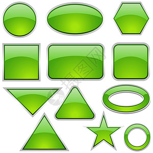 星推官绿色玻璃按钮互联网纽扣长方形戒指电脑椭圆形玻璃状正方形椭圆圆圈设计图片