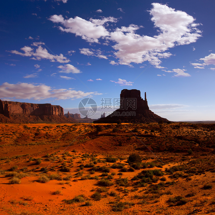 犹他州西米滕 Butte纪念碑旅行地质学天空手套地标砂岩旅游干旱公园蓝色图片