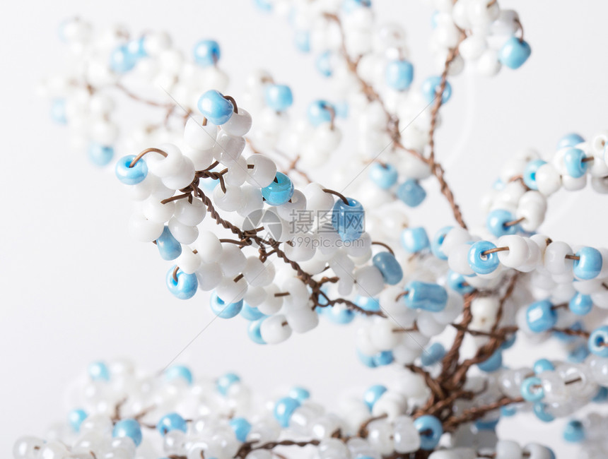 珠珠树生长叶子爱好手工业粉色创造力手工珠饰白色艺术图片