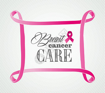 横幅丝带乳腺癌意识概念框架插图EPS10文件插画