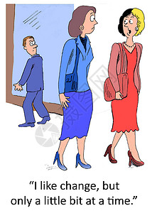 改革管理人士女性商业漫画脚步朋友女士商务背景图片