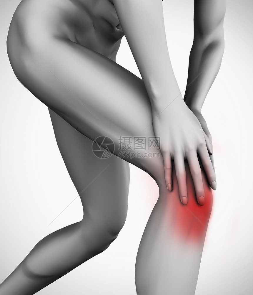 膝腿疼痛药品痛苦膝盖数字背景灰色风湿病插图关节炎图片