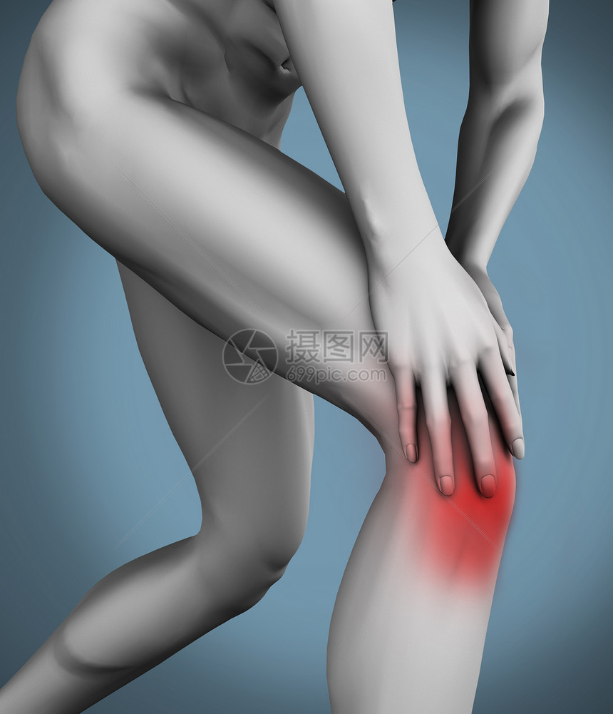 膝腿疼痛药品数字关节炎插图背景膝盖蓝色风湿病痛苦图片