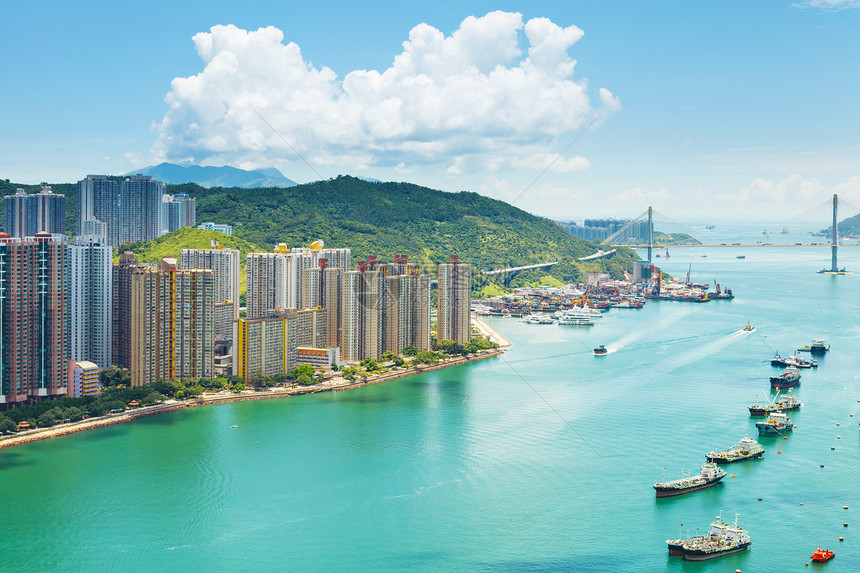 香港的住宅楼群建设天际景观市中心血管民众海洋公寓房屋海岸住房图片