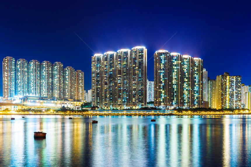 香港的住宅楼群建设建筑民众住房房屋城市海岸市中心天际公寓摩天大楼图片